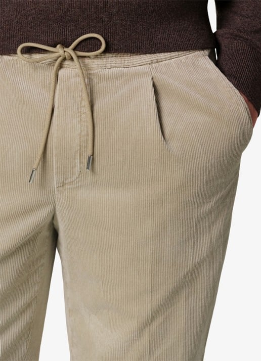 Profuomo Regular fit broek van corduroy - detail 4 beige