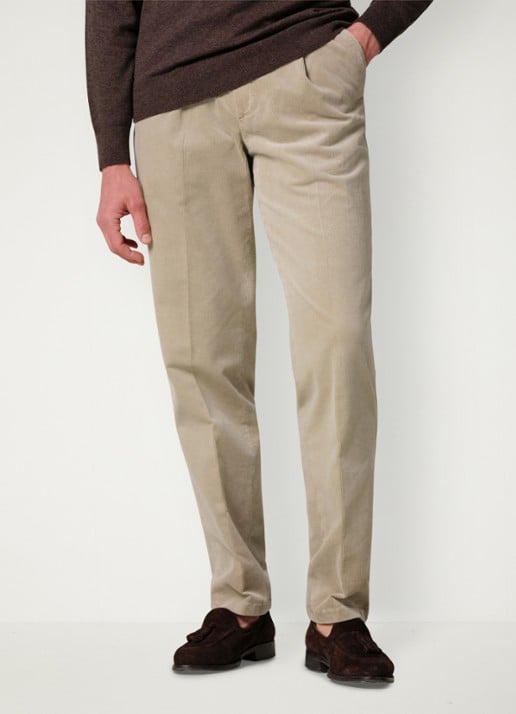 Profuomo Regular fit broek van corduroy