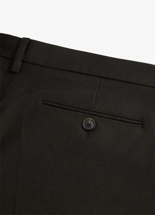 Profuomo Regular fit chino in kasjmierblend - detail 2 donkerbruin