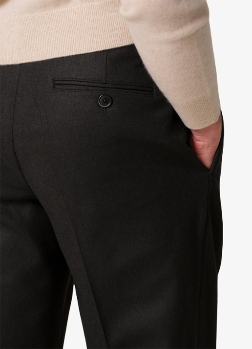 Profuomo Regular fit chino in kasjmierblend - detail 3 donkerbruin