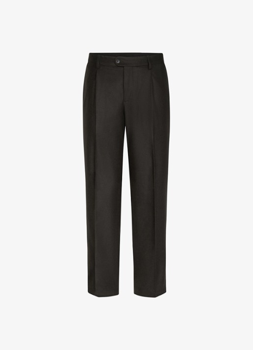 Profuomo Regular fit chino in kasjmierblend - voorkant 5 donkerbruin