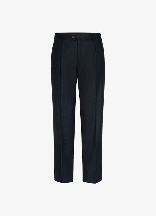 Profuomo Regular fit chino in kasjmierblend - voorkant donkerblauw