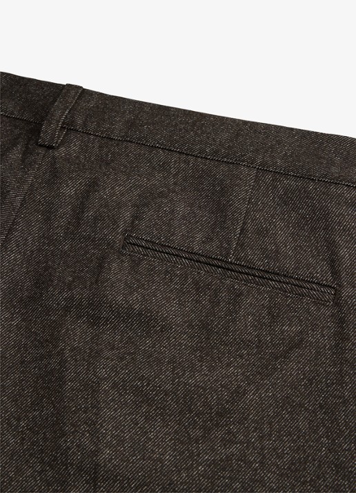 Profuomo Regular fit chino in wolblend - detail 4 bruin