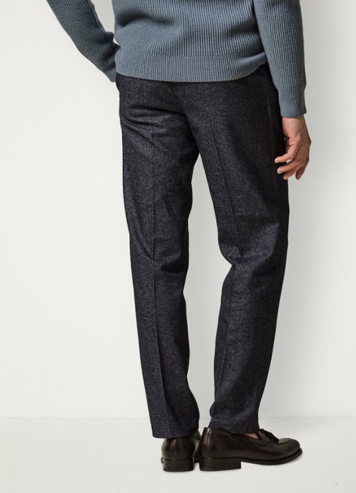 Profuomo Regular fit chino in wolblend - achterkant donkerblauw