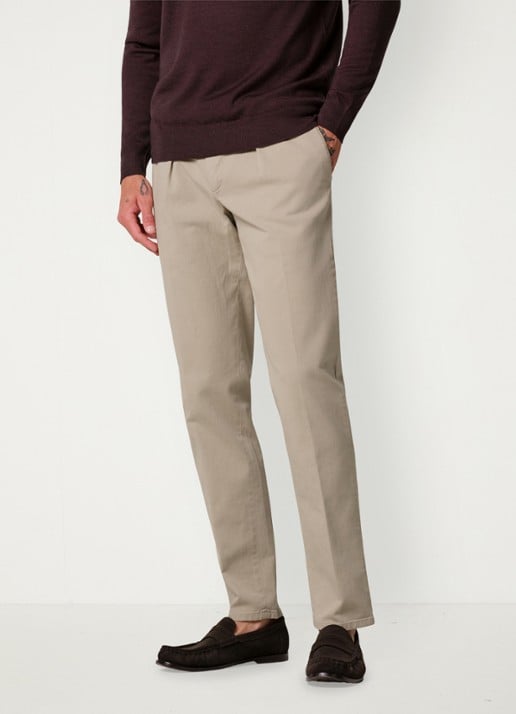 Profuomo Regular fit chino met steekzakken en stretch - detail 4 beige