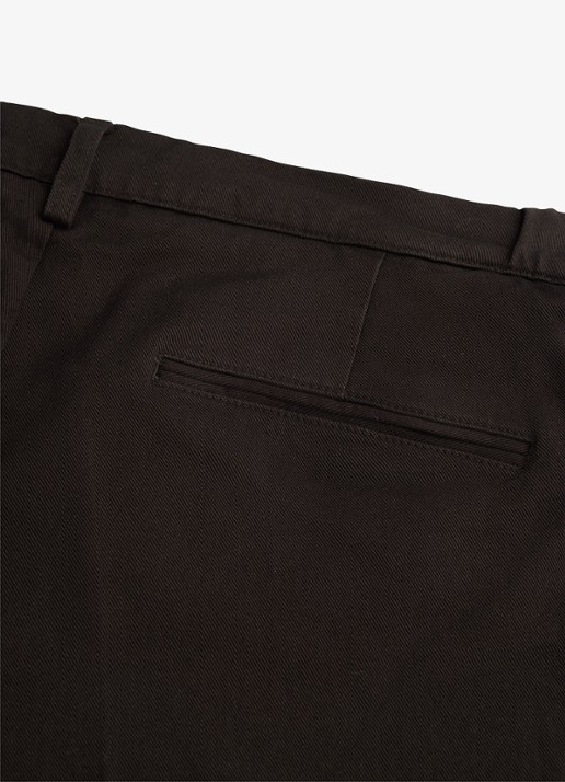 Profuomo Regular fit chino met steekzakken en stretch - detail 2 donkerbruin