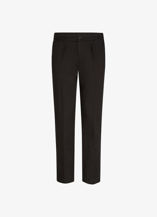 Profuomo Regular fit chino met steekzakken en stretch - voorkant 5 donkerbruin