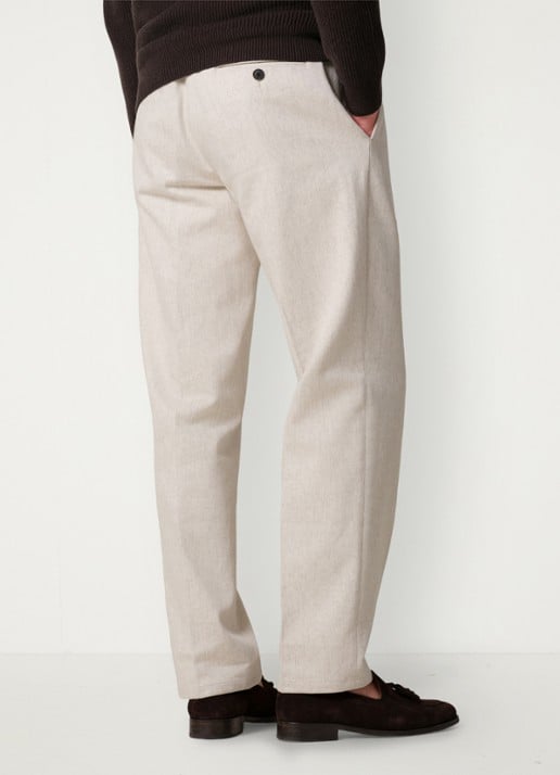 Profuomo Regular fit chino met steekzakken - achterkant 4 creme