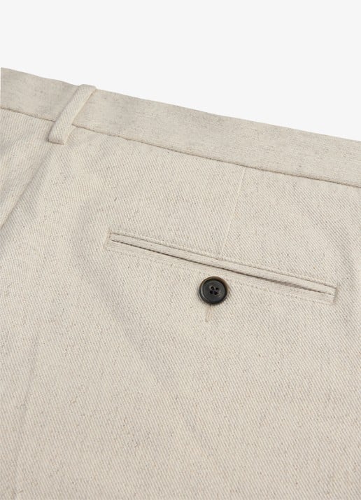 Profuomo Regular fit chino met steekzakken - detail 2 creme