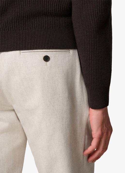 Profuomo Regular fit chino met steekzakken - detail 3 creme