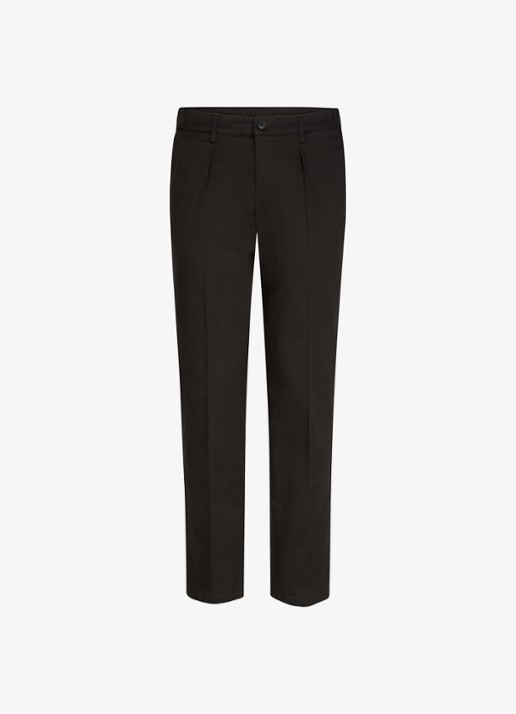Profuomo Regular fit chino met steekzakken - voorkant donkerbruin