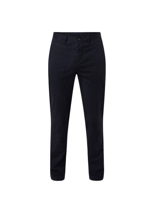 Profuomo Regular fit chino van katoen met stretch - voorkant 2 blauw