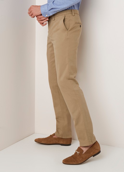 Profuomo Regular fit chino van katoen met stretch - detail 2 beige