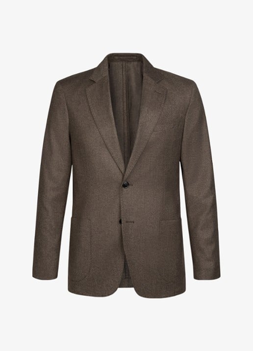 Profuomo Regular fit colbert van wol - voorkant bruin