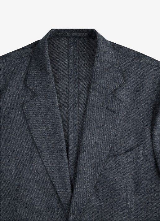 Profuomo Regular fit colbert van wol - detail 2 donkerblauw