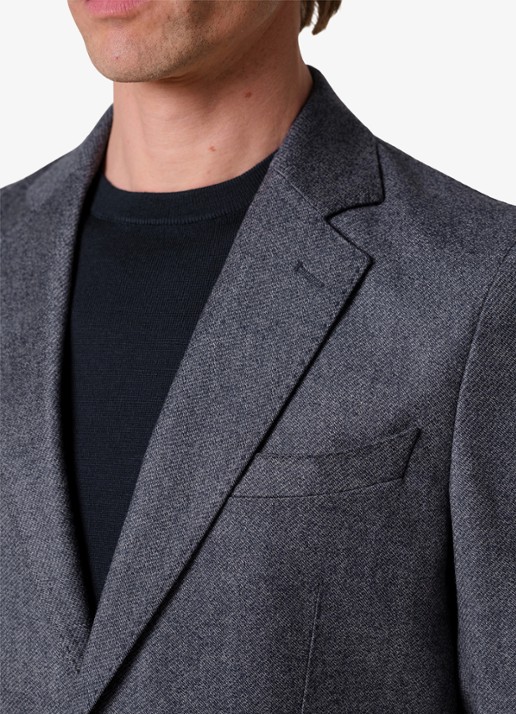 Profuomo Regular fit colbert van wol - detail 3 donkerblauw