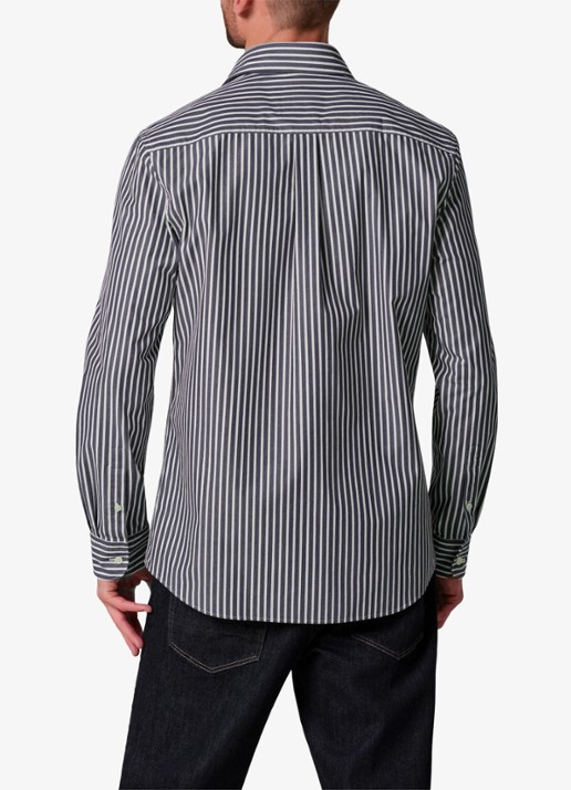 Profuomo Regular fit overhemd met streepprint - detail 6 donkerblauw