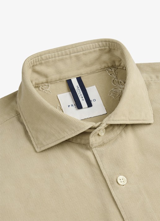 Profuomo Regular fit overhemd van corduroy - detail 2 camel