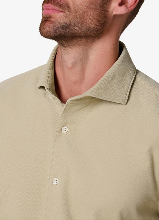 Profuomo Regular fit overhemd van corduroy - detail 3 camel