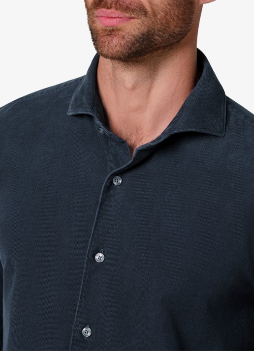 Profuomo Regular fit overhemd van corduroy - detail 3 donkerblauw