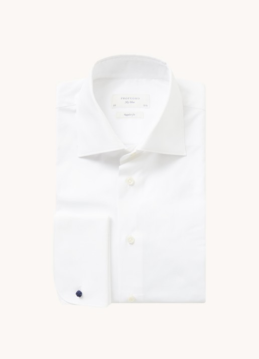 Profuomo Regular fit overhemd van katoen  - voorkant 2 wit