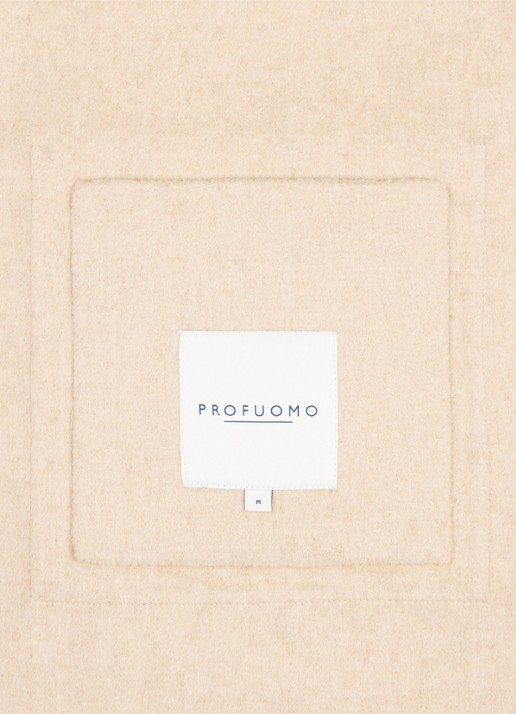 Profuomo Regular fit overshirt in wolblend - detail 7 zand