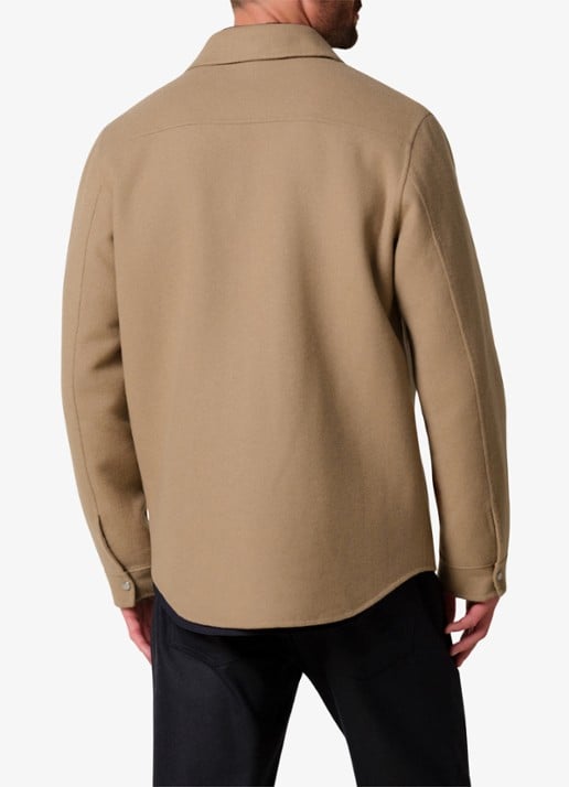 Profuomo Regular fit overshirt in wolblend - achterkant 4 camel