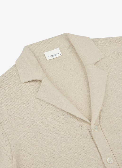 Profuomo Regular fit polo met structuur - detail 3 gebroken wit