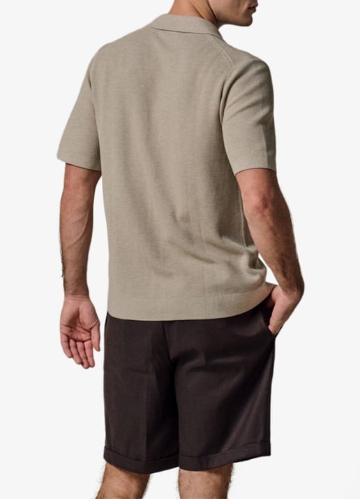 Profuomo Regular fit polo met structuur - achterkant 3 beige