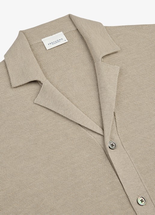 Profuomo Regular fit polo met structuur - detail 2 beige
