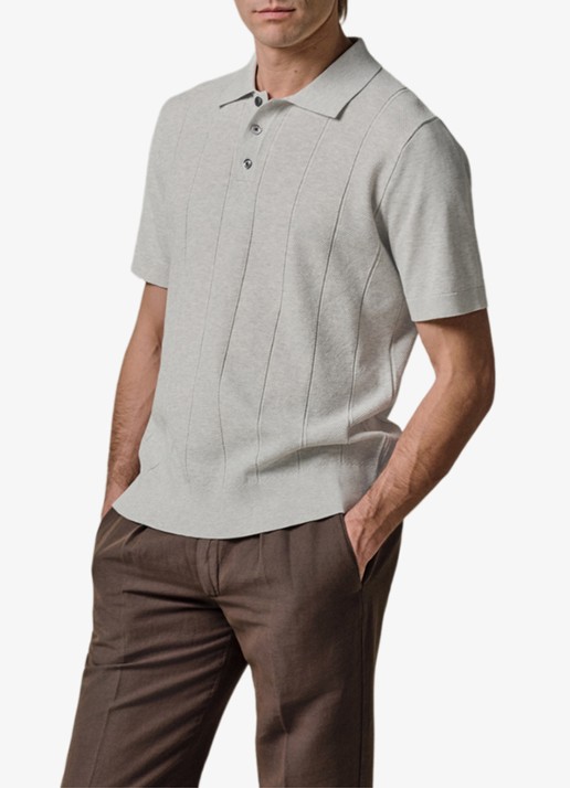 Profuomo Regular fit polo met structuur