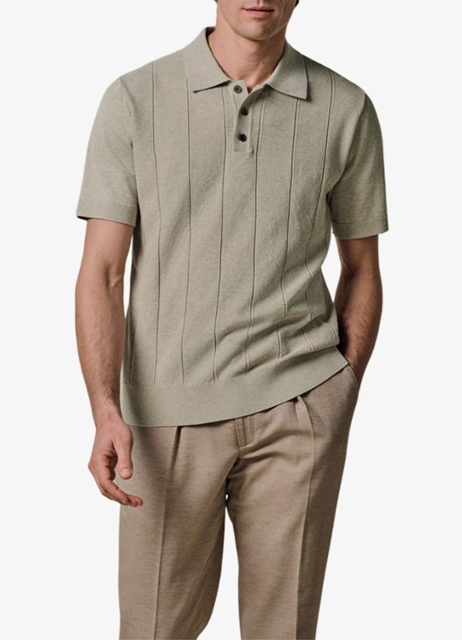 Profuomo Regular fit polo met structuur