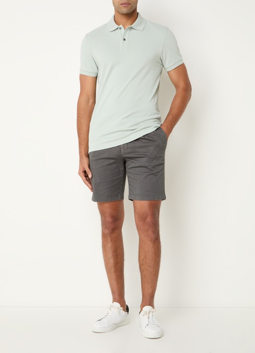 Profuomo Regular fit polo van piqué katoen - voorkant 3 lindegroen