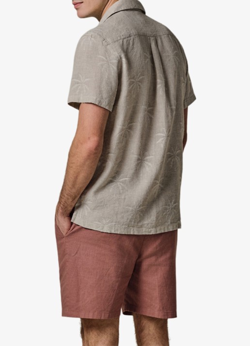 Profuomo Relax fit shirt in linnen - achterkant beige