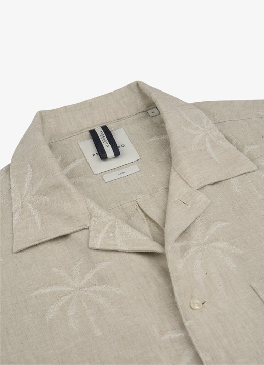 Profuomo Relax fit shirt in linnen - detail 6 beige