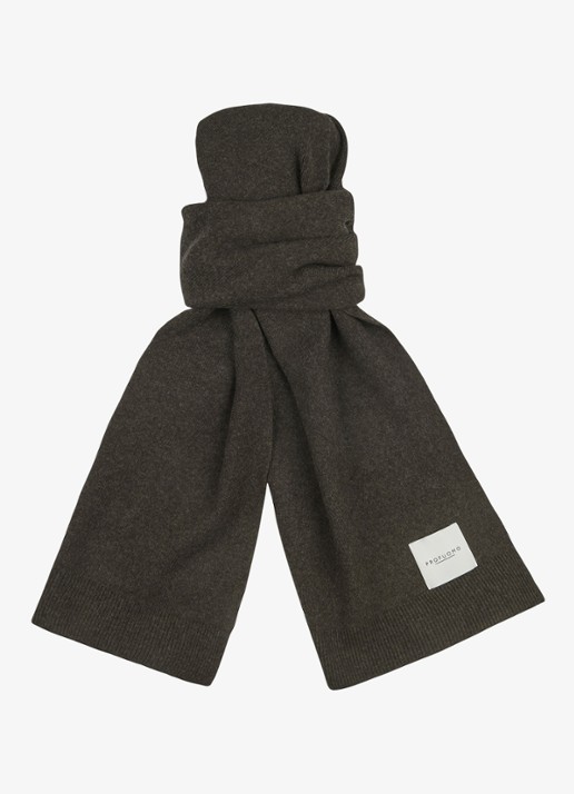Profuomo Sjaal in wol blend - detail 2 donkerbruin