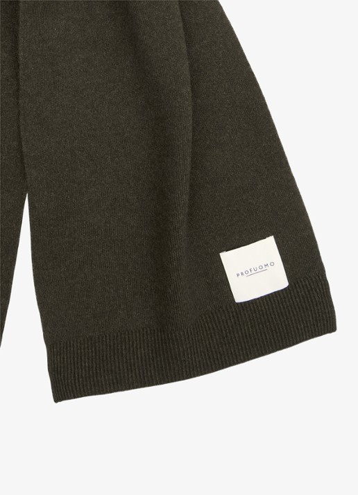 Profuomo Sjaal in wol blend - detail 2 groen