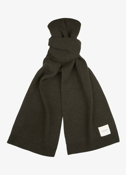 Profuomo Sjaal in wol blend - voorkant groen