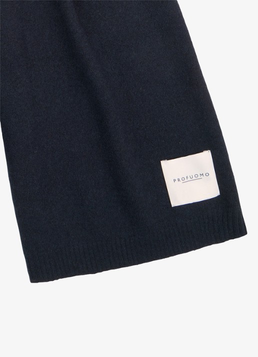 Profuomo Sjaal van cashmere - detail donkerblauw