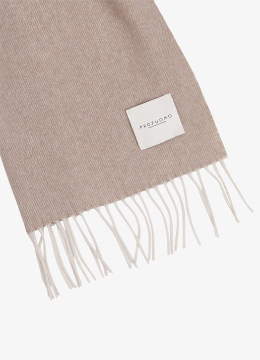Profuomo Sjaal van lamswol - detail taupe
