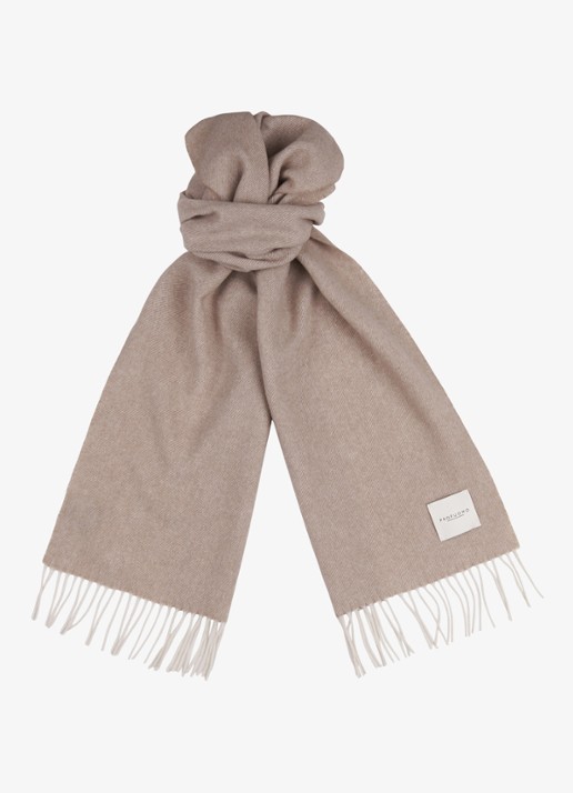 Profuomo Sjaal van lamswol - voorkant 2 taupe