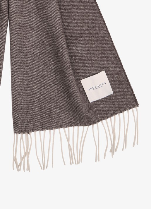 Profuomo Sjaal van lamswol - detail bruin