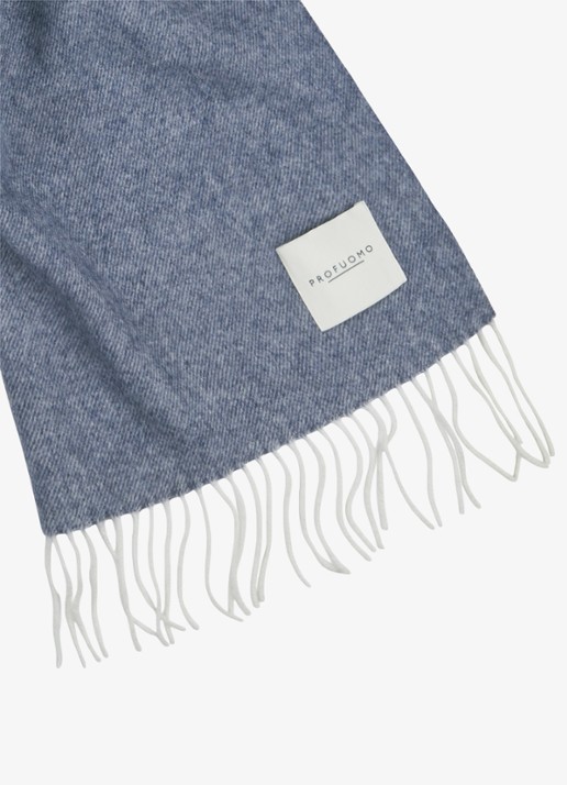 Profuomo Sjaal van lamswol - detail blauw