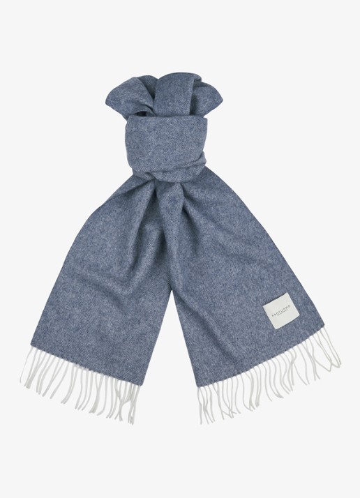 Profuomo Sjaal van lamswol - detail 2 blauw