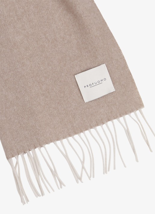Profuomo Sjaal van wol - detail taupe