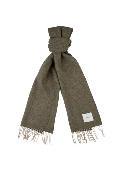 Profuomo Sjaal van wol - voorkant donkerkhaki