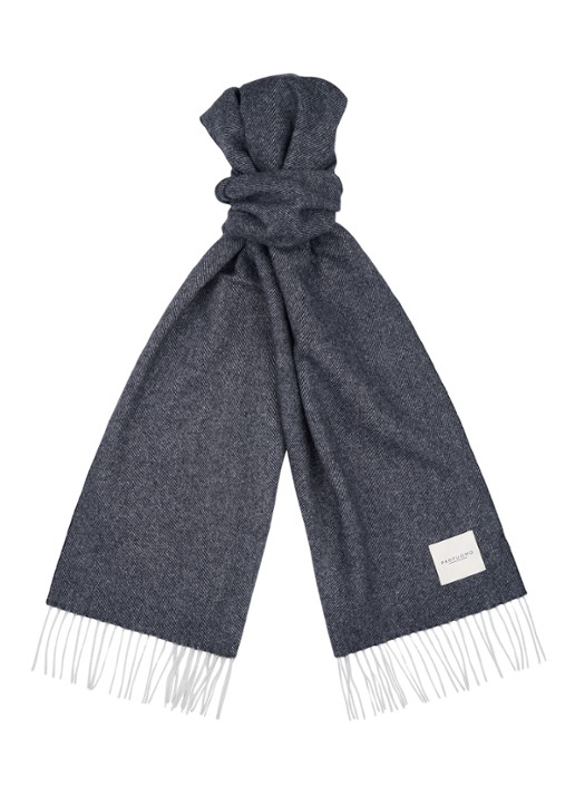 Profuomo Sjaal van wol - voorkant donkerblauw