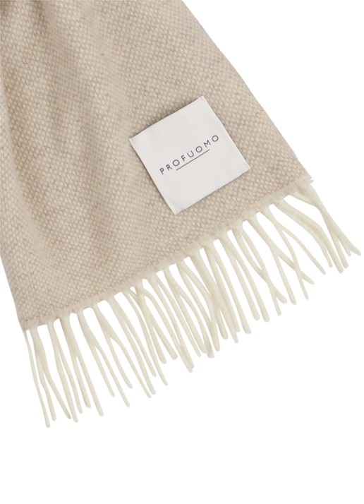 Profuomo Sjaal van wol - detail beige