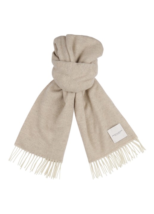 Profuomo Sjaal van wol - voorkant 2 beige