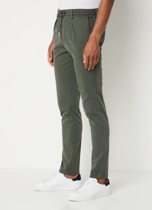 Profuomo Skinny fit chino  met steekzakken - detail 4 bronsgroen